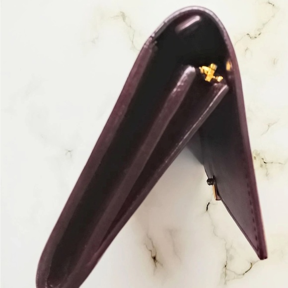 Yves Saint Laurent Chocolate Leather Wallet with Gold Accent - Picture 8 of 12